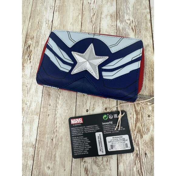 Loungefly Marvel Captain America Zip Around Wallet Falcon and the Winter Soldier - Picture 2 of 3